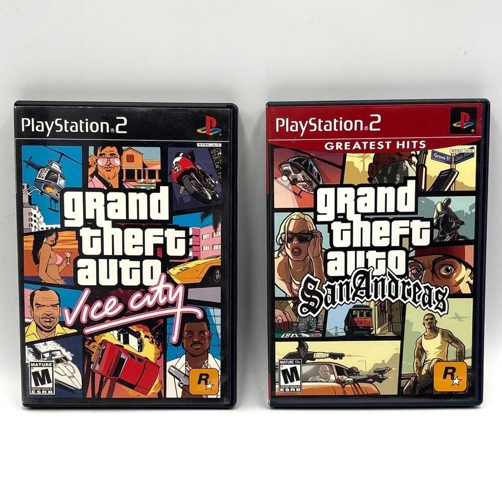 Grand Theft Auto GTA Vice City & San Andreas PS2 Bundle Greatest Hits